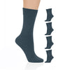 Hugh Ugoli Casual Women's Cotton Dress Crew Socks, 4 Pairs in Jeans Blue