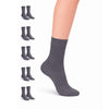Hugh Ugoli Kids' Dress Crew Bamboo Socks: Comfort & Style, 5 Pairs in Grey