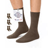 Hugh Ugoli Men's Regenerated Cotton Dress Crew Socks, 3 Pairs in Chestnut