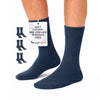 Hugh Ugoli Men's Regenerated Cotton Dress Crew Socks, 3 Pairs in Navy Blue
