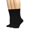 Hugh Ugoli Women's Bamboo Dress Socks Crew Soft Comfy Seamless Toe, 3 Pairs, Shoe Size: 5-8/9-11 | Shoe Size: 9-11 | Black