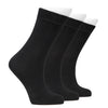 Outstanding Compact Cotton Seamless Toe Plain Color School Socks For Kids, 3 Pairs | 6-9 Years | Grey / Navy Blue / Red