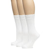 Hugh Ugoli Women's Bamboo Dress Socks Crew Soft Comfy Seamless Toe, 3 Pairs, Shoe Size: 5-8/9-11 | Shoe Size: 9-11 | White