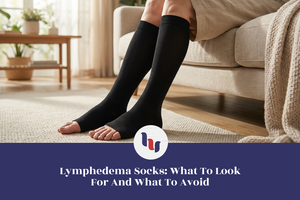 Compression-style socks for swollen legs.