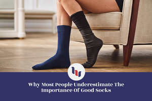 Comparison of supportive crew socks and worn socks to highlight the value of quality socks.