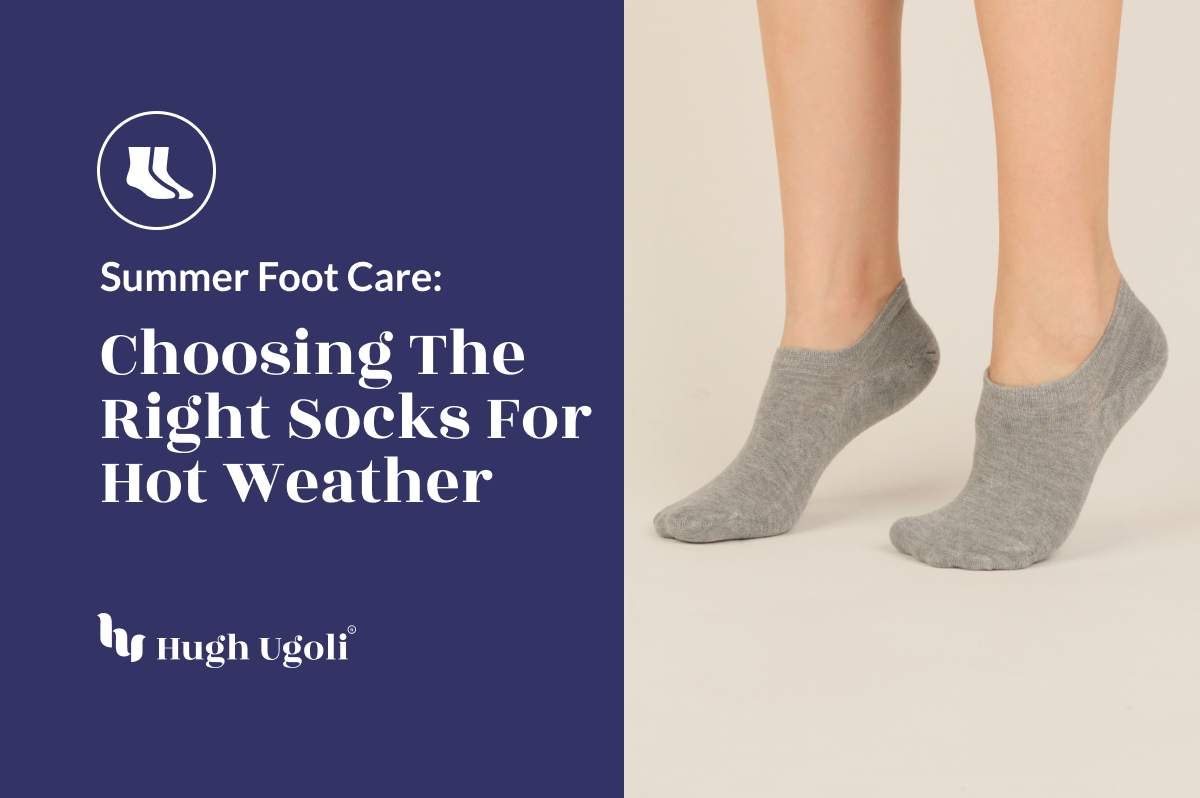 Lightweight grey Hugh Ugoli ankle socks, ideal for staying comfortable during hot summer days.
