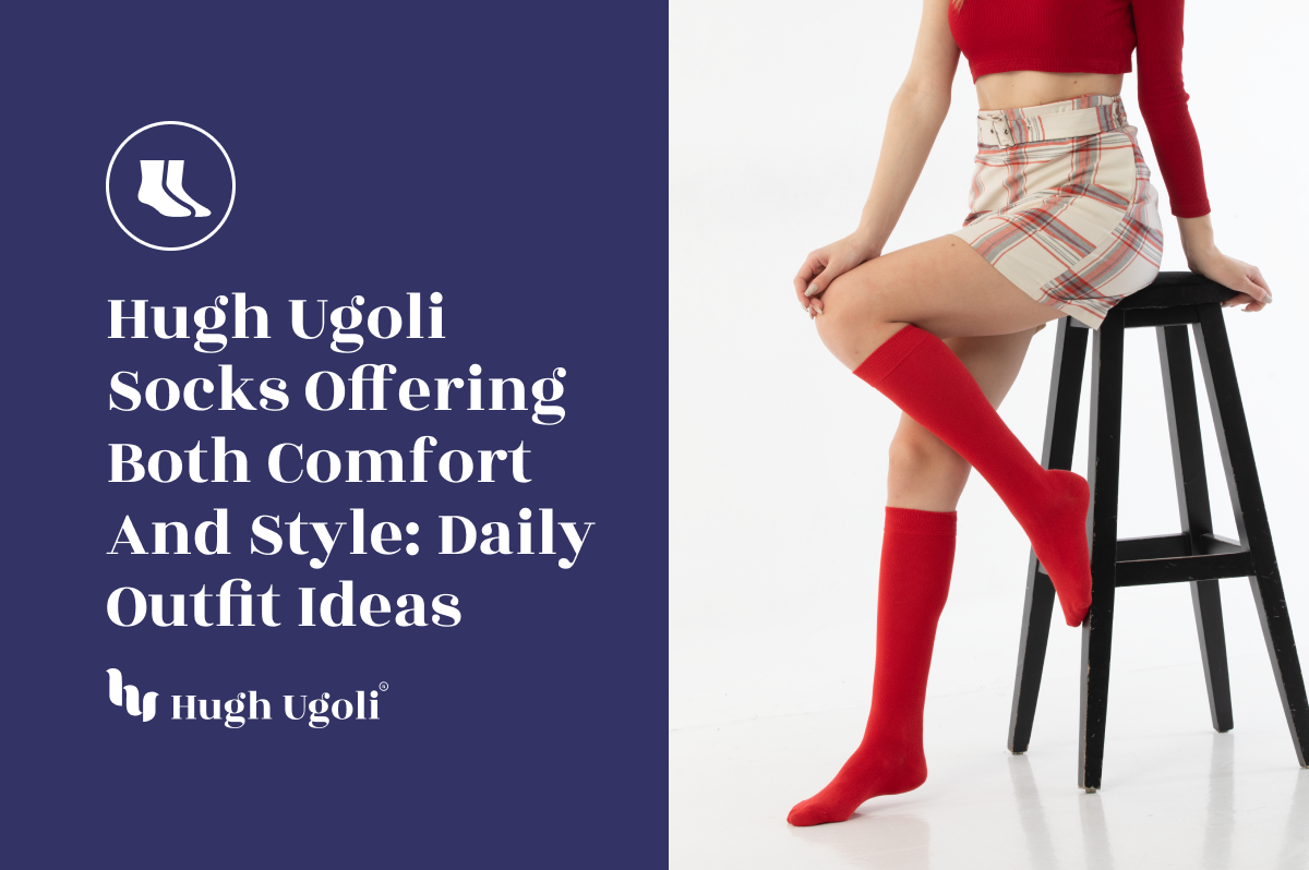 Bold red knee-high socks add a stylish and cozy touch to any outfit.