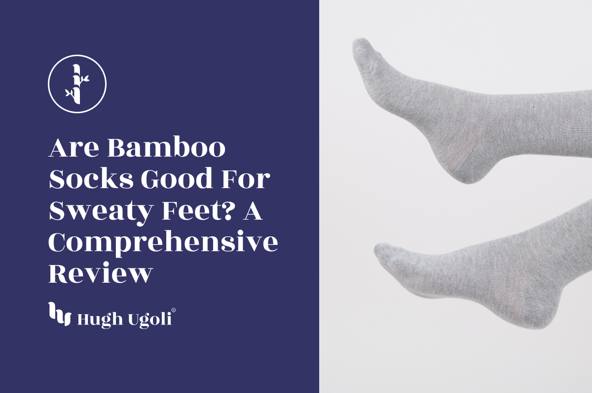 A person wearing gray bamboo socks, with feet pointed upwards, illustrating the fit and texture of the socks.