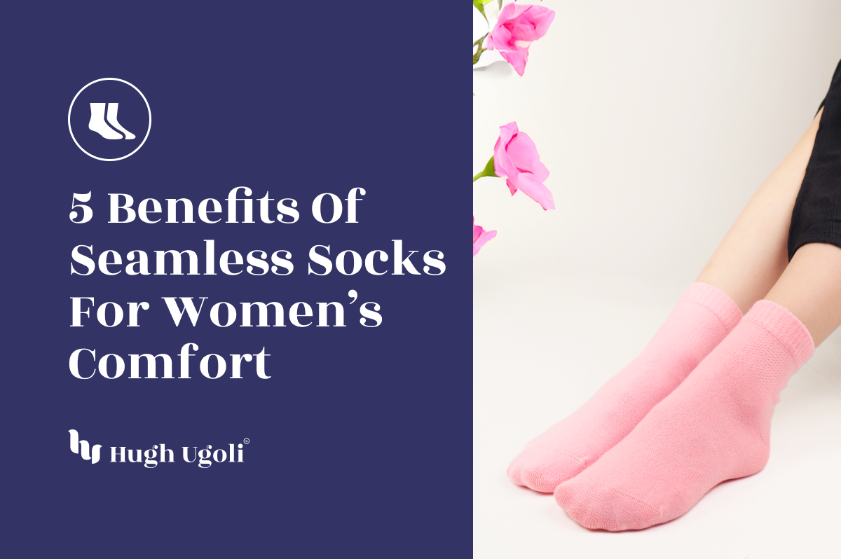 Pink seamless socks for women's comfort, with soft floral accents.