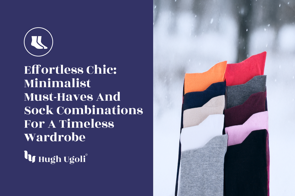 A collection of neatly folded colorful socks stacked outdoors against a snowy backdrop, showcasing a minimalist yet stylish selection for a timeless wardrobe.