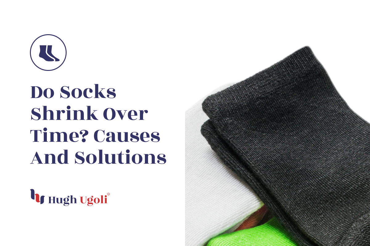 A close-up view of a stack of neatly folded socks in various colors, highlighting the discussion on sock shrinkage, its causes, and potential solutions.