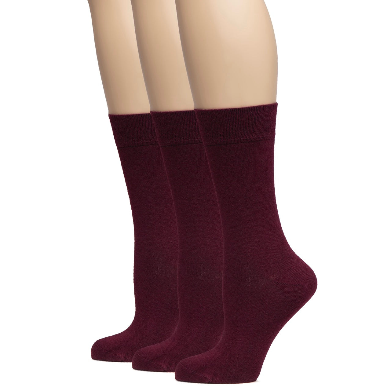Soft Bamboo Dress Crew Socks for Women, 3 Pairs