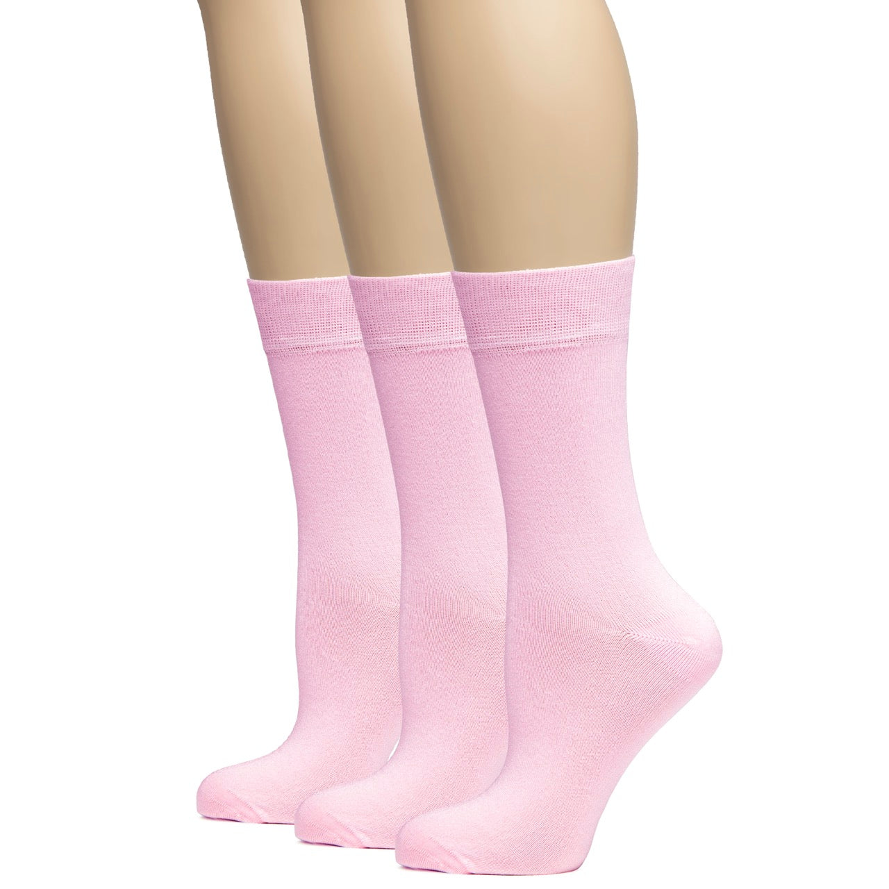 Soft Bamboo Dress Crew Socks for Women, 3 Pairs