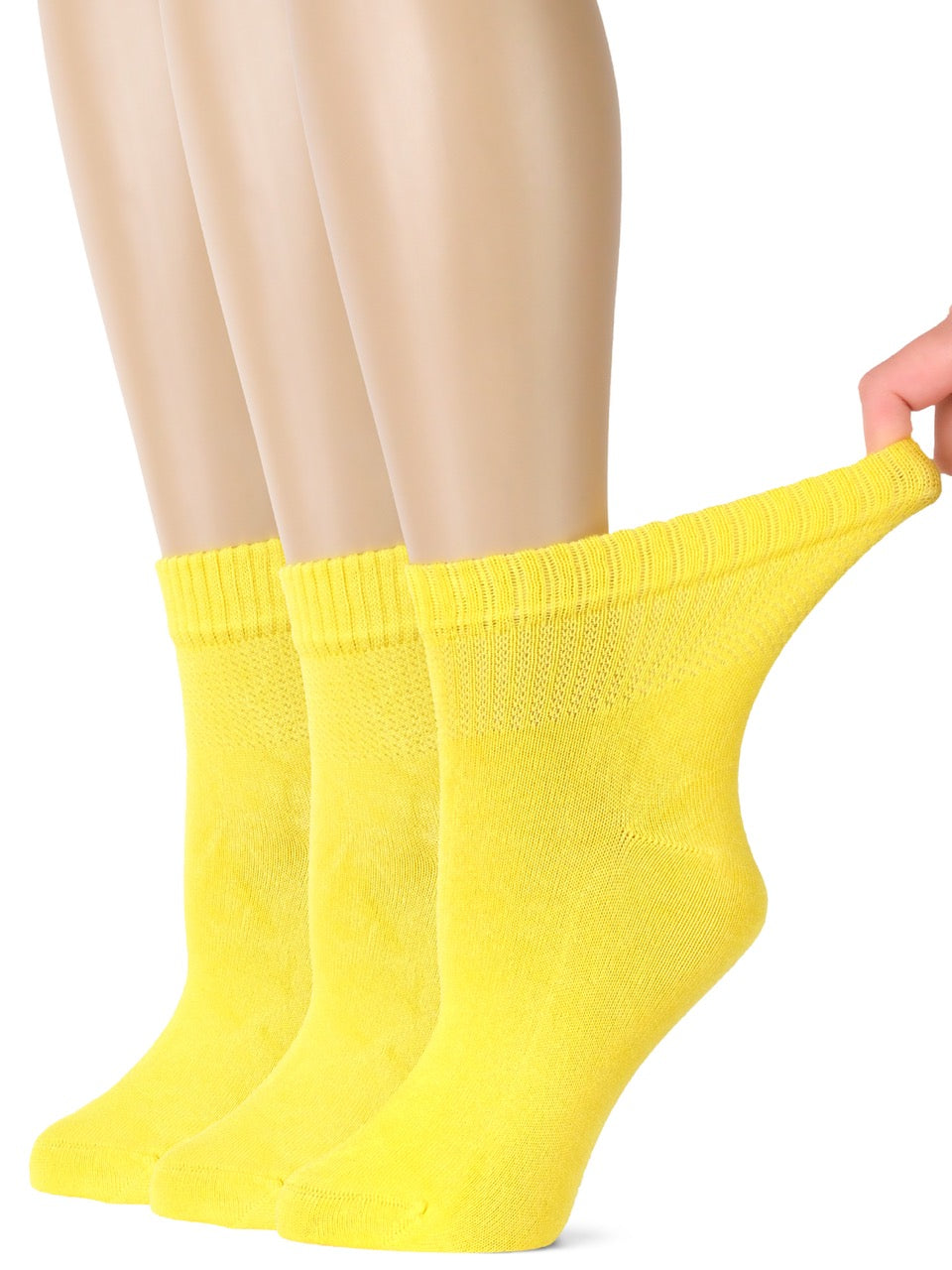 Women's Comfortable Diabetic Bamboo Ankle Socks for Swollen Legs, 3 Pairs