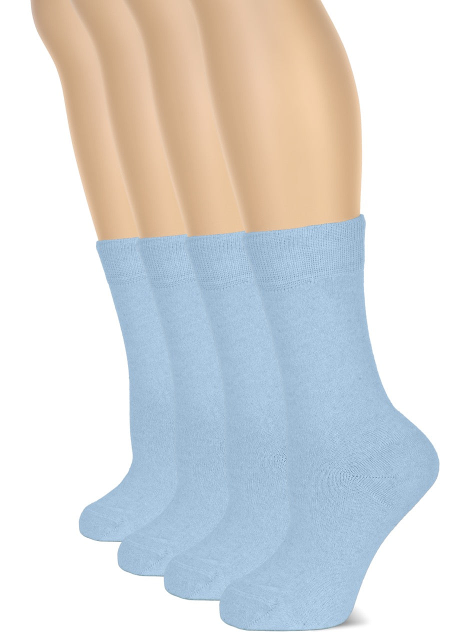 Casual Women's Cotton Dress Crew Socks, 4 Pairs