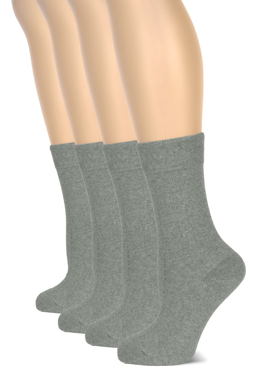 Casual Women's Cotton Dress Crew Socks, 4 Pairs