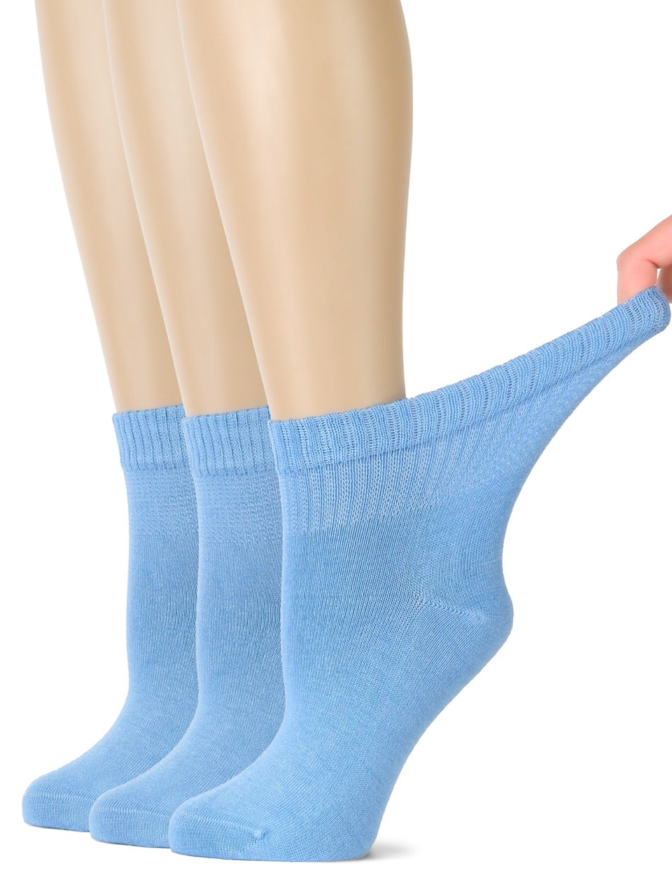 Women's Comfortable Diabetic Bamboo Ankle Socks for Swollen Legs, 3 Pairs