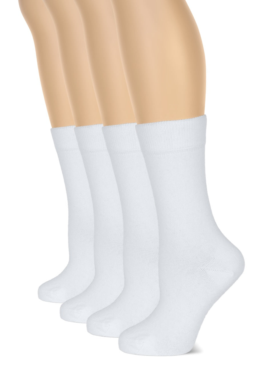 Casual Women's Cotton Dress Crew Socks, 4 Pairs