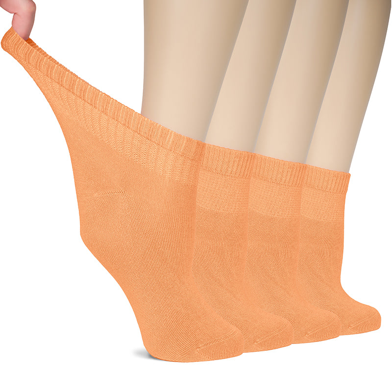 Experience the perfect blend of comfort, style, and good health with these vibrant peach orange socks for women. Made from bamboo fabric, they provide a soft and breathable feel, ensuring a snug fit and excellent support.- Hugh Ugoli