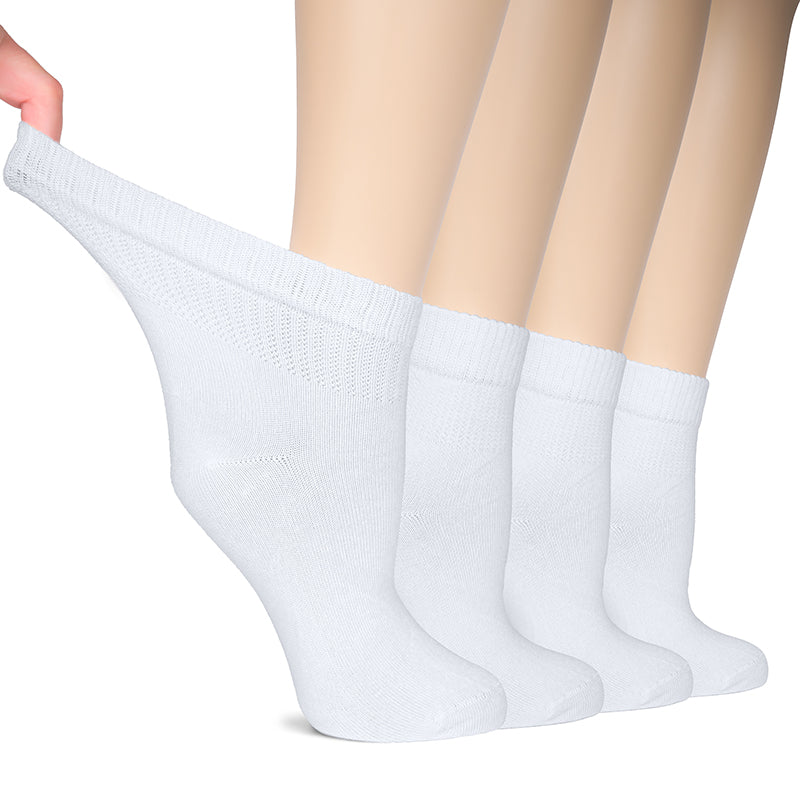 Elevate your foot comfort and style with these white socks! Crafted from breathable bamboo fabric, they offer a seamless toe construction for irritation-free wear. The non-binding top promotes better circulation, while the lightweight design ensures a perfect fit. - Hugh Ugoli
