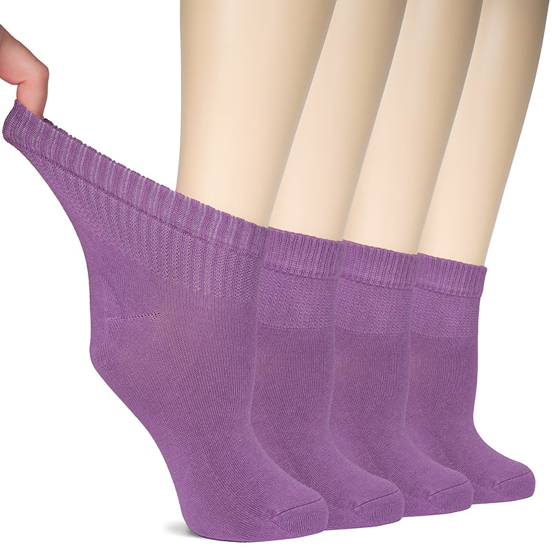 Upgrade your sock game with lilac beauties! Designed for comfort and good health, these bamboo thin socks offer a perfect fit and support. Say goodbye to irritation and hello to effortless style. Plus, you'll receive four pairs to keep your sock drawer fully stocked!- Hugh Ugoli