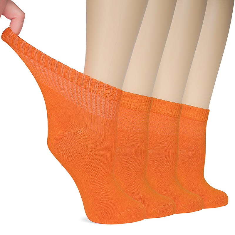 Experience ultimate comfort and style with these pumpkin orange socks! Crafted from breathable bamboo fabric, they offer a seamless toe construction for irritation-free wear. - Hugh Ugoli