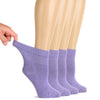 Lightweight Diabetic Bamboo Ankle Socks for Women, 4 Pairs