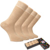Men's Cotton Dress Seamless Toe Business Crew Socks with Gift Box, 4 Pairs