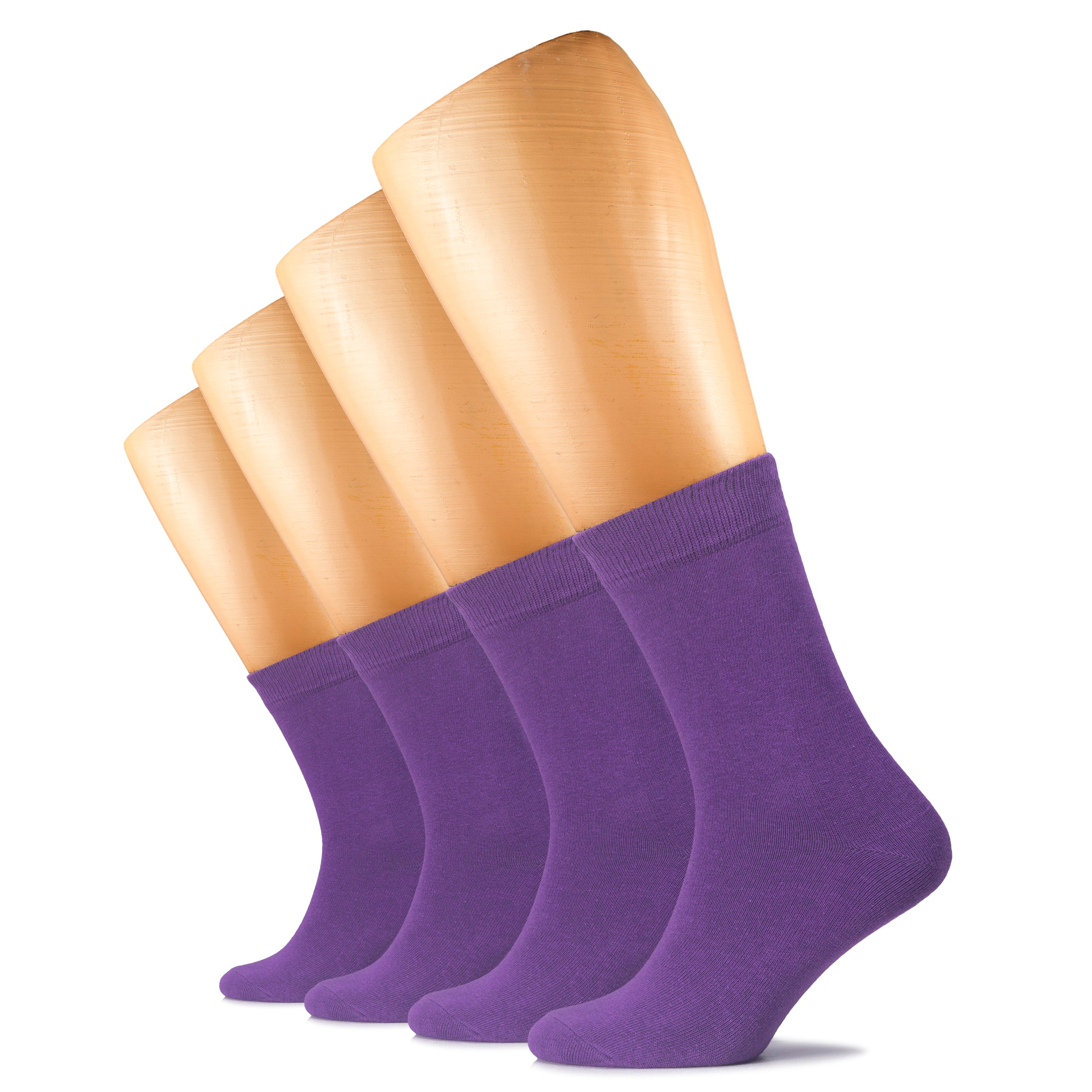 Casual Women's Cotton Dress Crew Socks, 4 Pairs