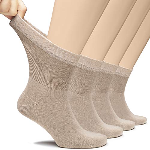 Men's Lightweight Bamboo Diabetic Ankle Socks, 4 Pairs
