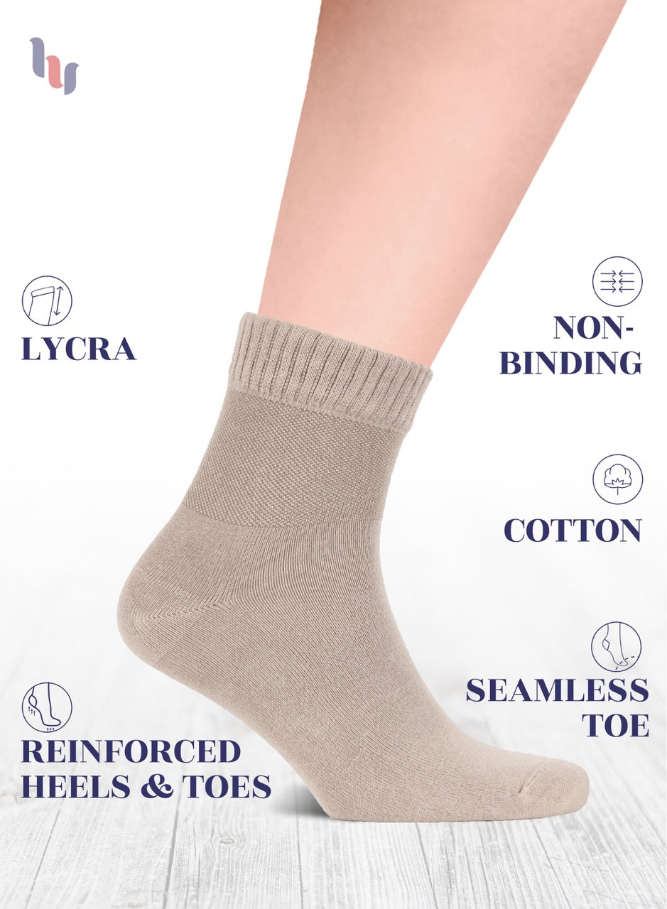 Men's Diabetic Ankle Thin Cotton Socks, 4 Pairs