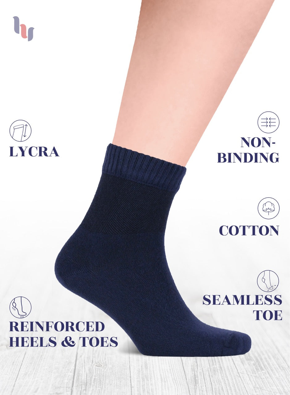Men's Diabetic Ankle Thin Cotton Socks, 4 Pairs