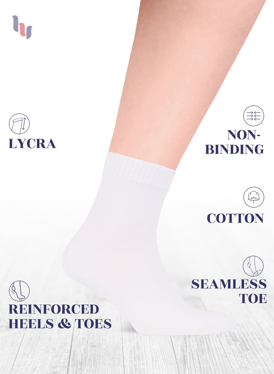 Men's Diabetic Ankle Thin Cotton Socks, 4 Pairs