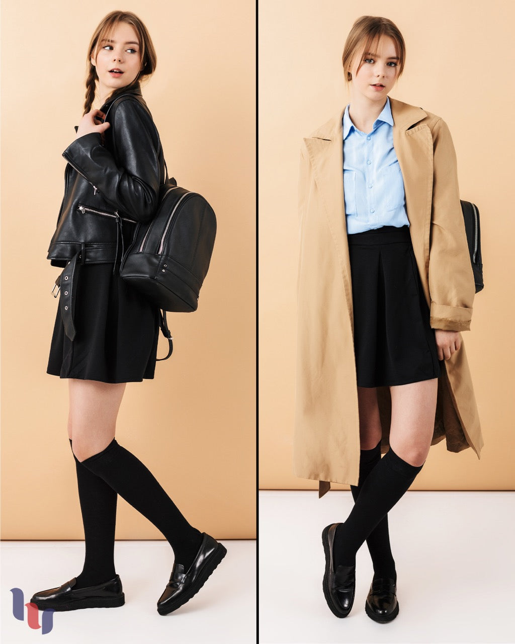 Kids' Plain Cotton Dress Knee-High Socks, 4 Pairs