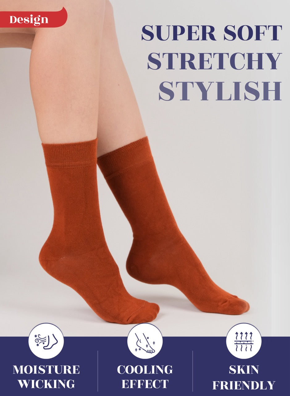 Women's Bamboo Dress Crew Socks, 3 Pairs