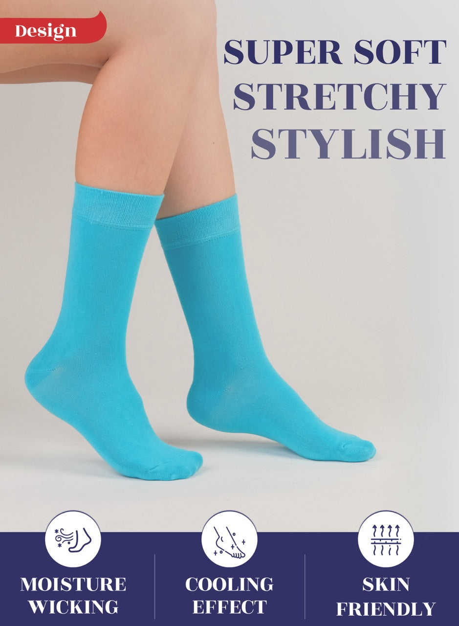 Women's Bamboo Dress Crew Socks, 3 Pairs