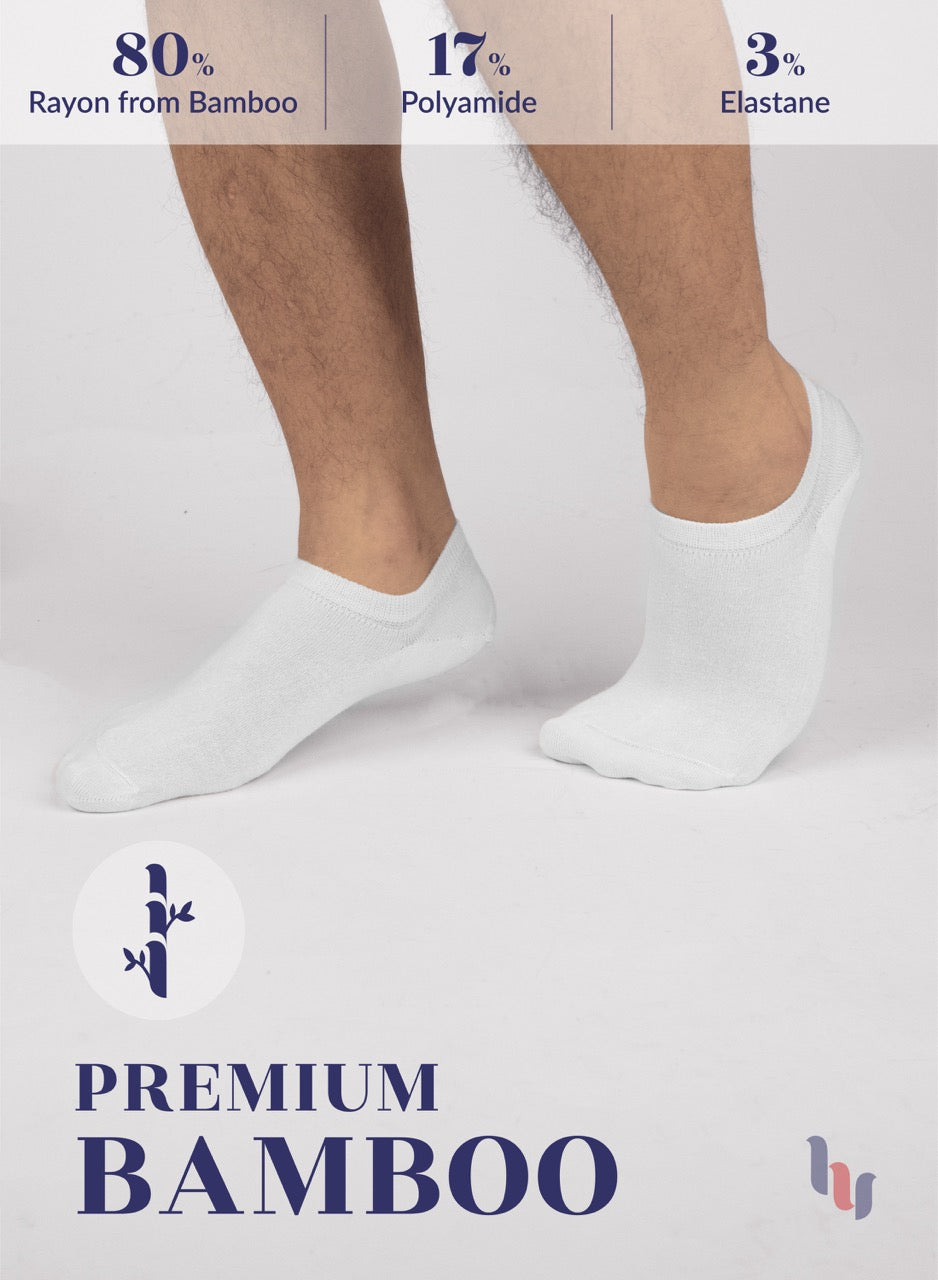 Non-Slip Men's Bamboo No-Show Socks (Only Size 11-13), 6 Pairs