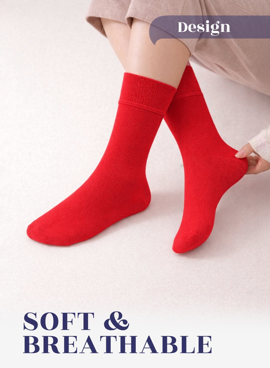Soft Bamboo Dress Crew Socks for Women, 3 Pairs