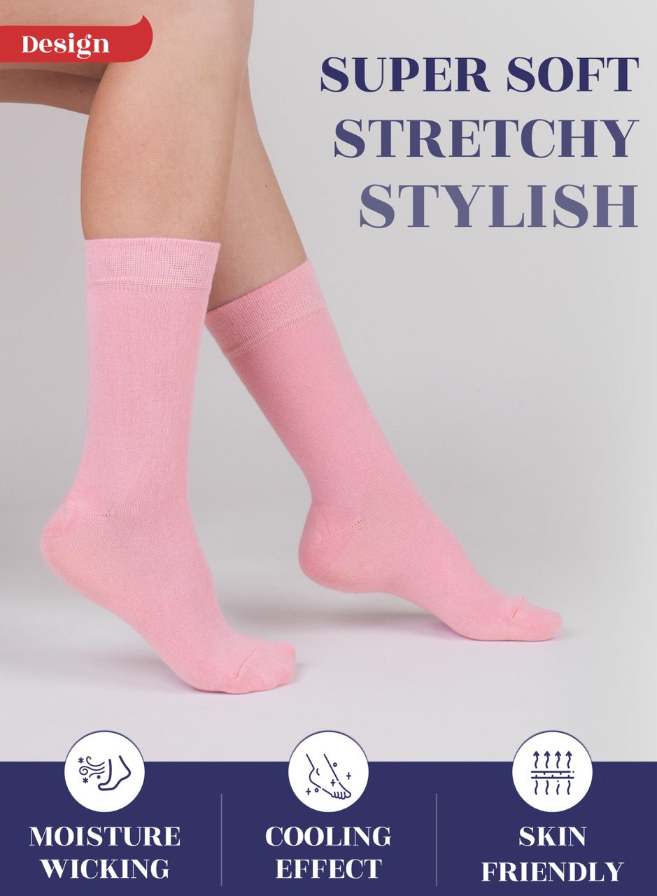 Women's Bamboo Dress Crew Socks, 3 Pairs