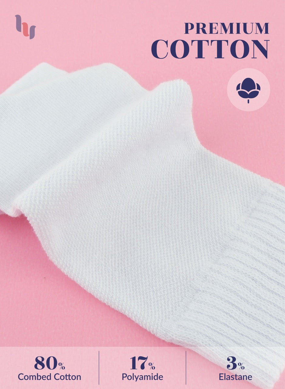 Unisex Cotton Diabetic Crew Socks, 4 Pairs