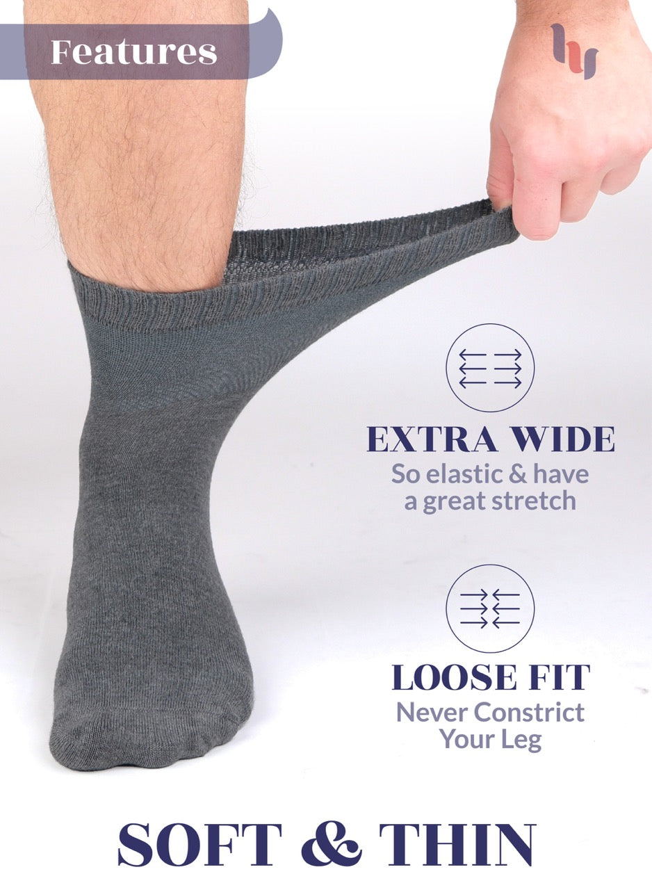 Men's Diabetic Ankle Thin Cotton Socks, 4 Pairs