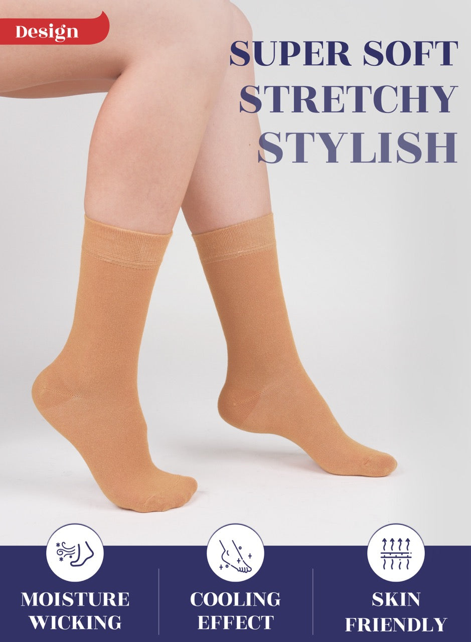 Women's Bamboo Dress Crew Socks, 3 Pairs