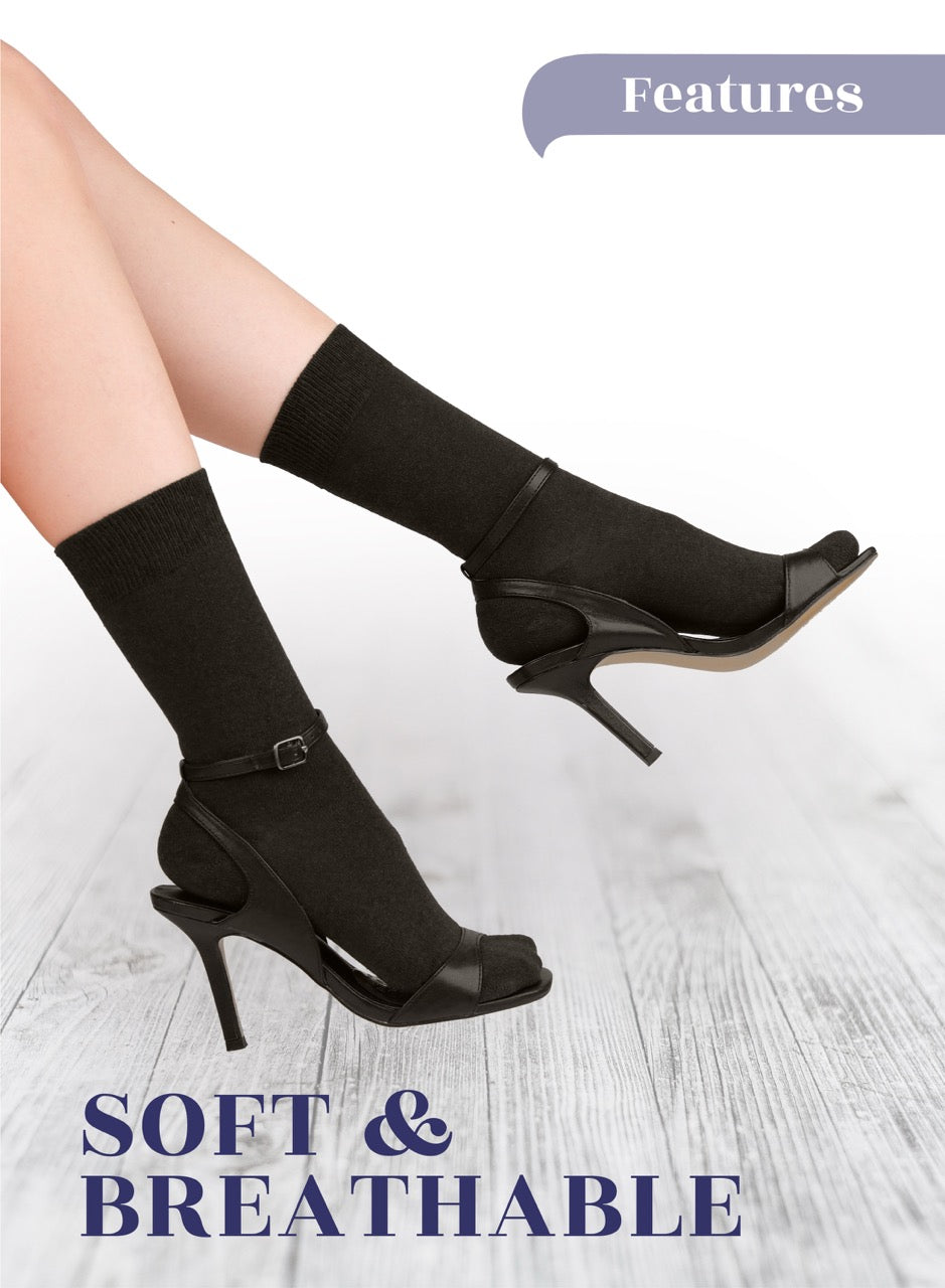 Casual Women's Cotton Dress Crew Socks, 4 Pairs