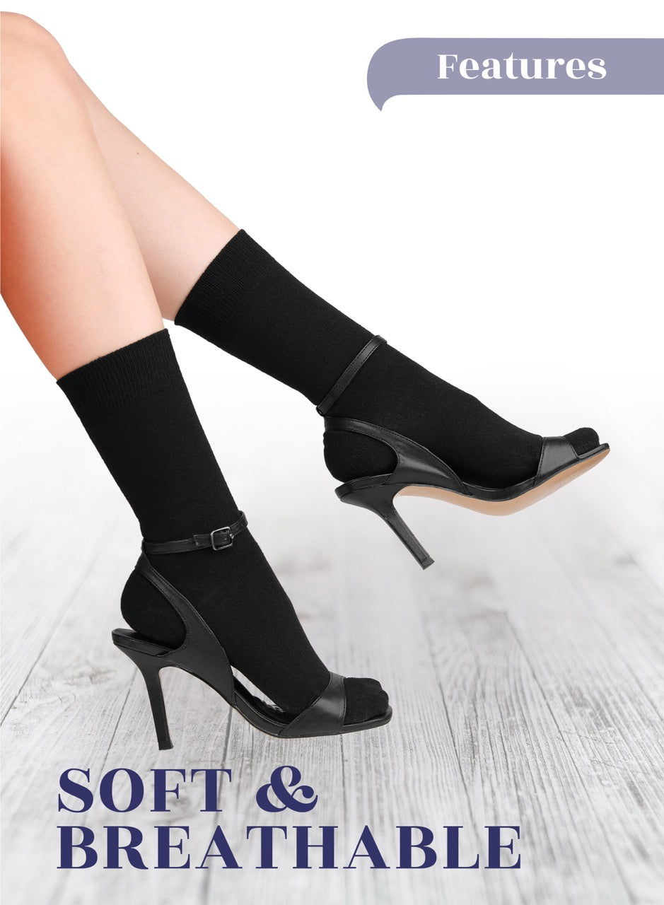 Casual Women's Cotton Dress Crew Socks, 4 Pairs