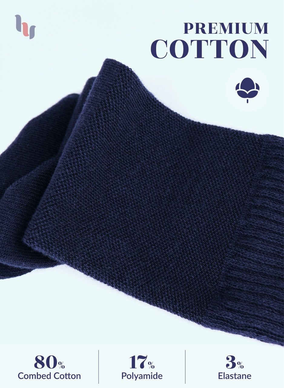 Unisex Cotton Diabetic Crew Socks, 4 Pairs