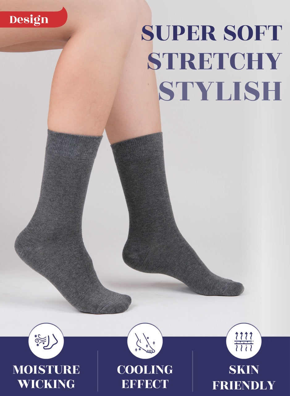 Women's Bamboo Dress Crew Socks, 3 Pairs