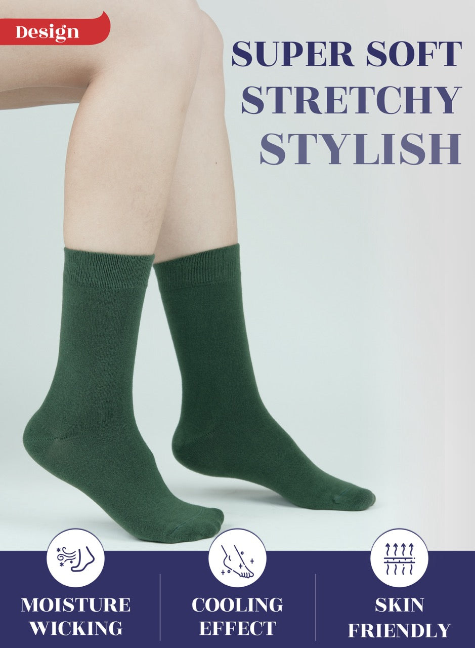 Women's Bamboo Dress Crew Socks, 3 Pairs