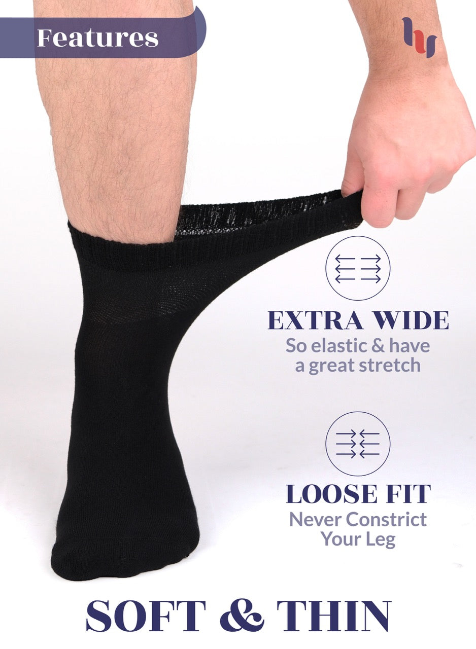 Men's Diabetic Ankle Thin Cotton Socks, 4 Pairs