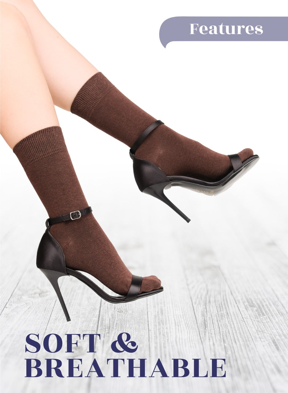 Casual Women's Cotton Dress Crew Socks, 4 Pairs