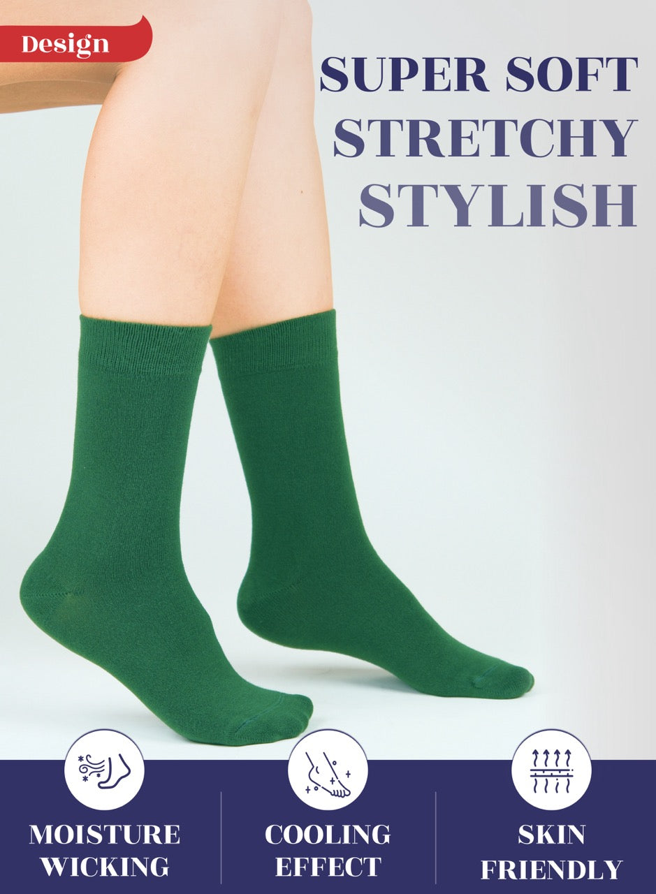 Women's Bamboo Dress Crew Socks, 3 Pairs